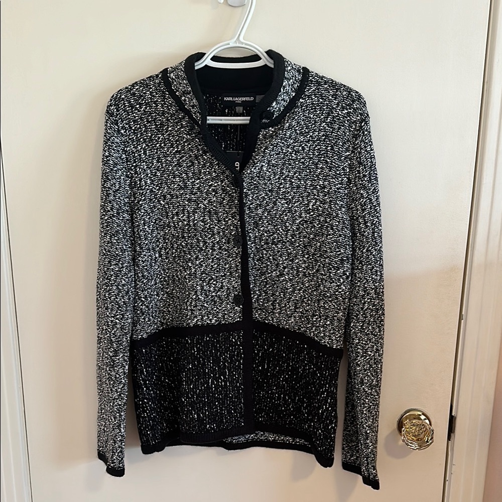 Karl Lagerfeld Black and White Cardigan